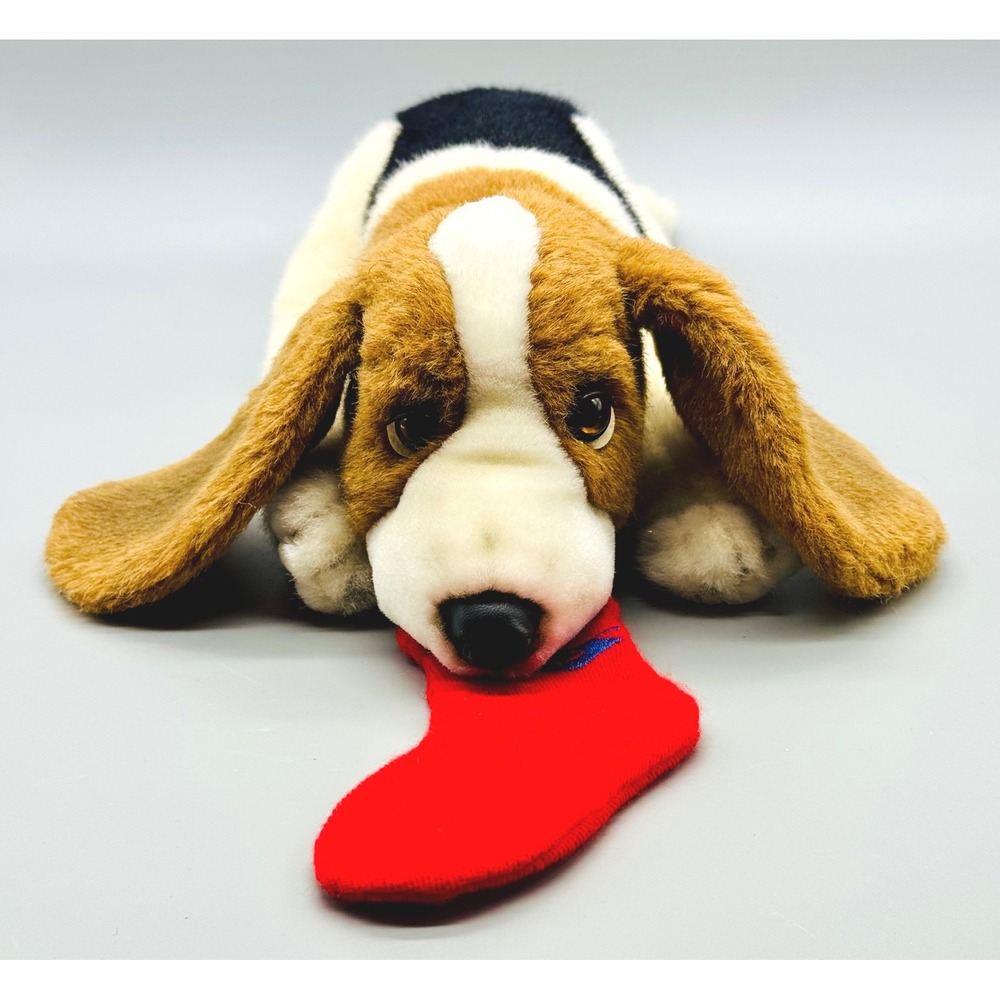 Avanti Applause Basset Hound Baby Animals Plush with Sock Stuffed Dog 1986 16"